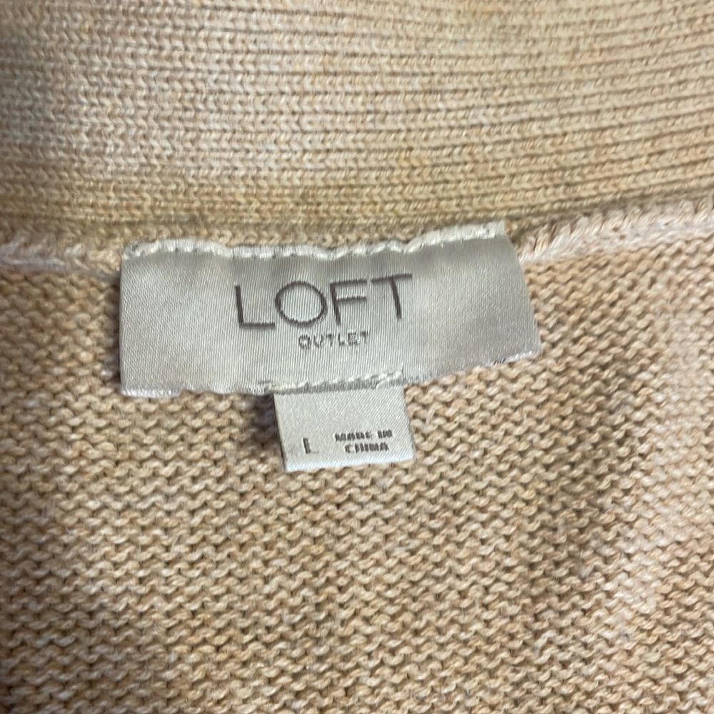 LOFT Light Tan Cardigan Sweater - Picture 2 of 5